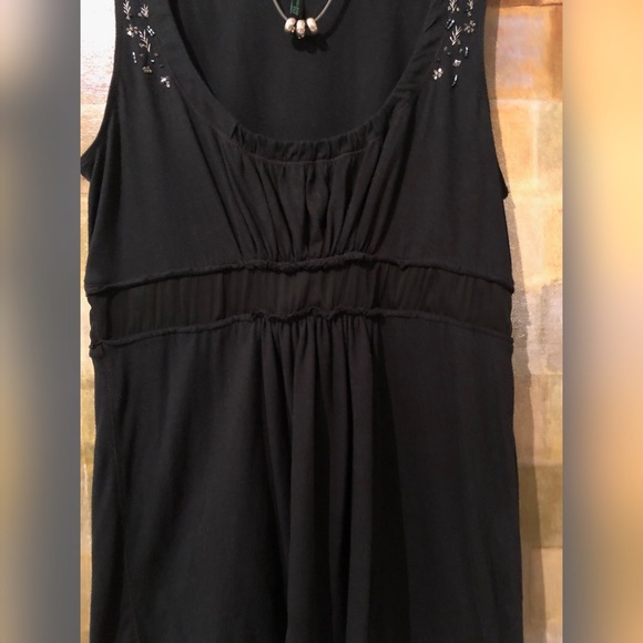 "STILE" BENETTON Black Pleated Sleeveless Top EUC - Picture 4 of 8